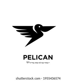 black pelican logo vector icon illustration isolated design