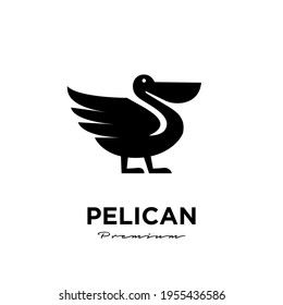 black pelican logo vector icon illustration isolated design