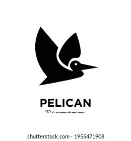black pelican logo vector icon illustration isolated design