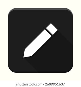 Black pen app icon. Writing app icon. Drawing app icon. Note app icon