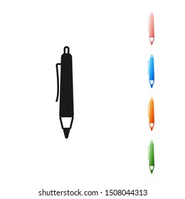 Black Pen icon isolated on white background. Set icons colorful. Vector Illustration