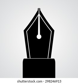 Black pen icon isolated on white. eps10