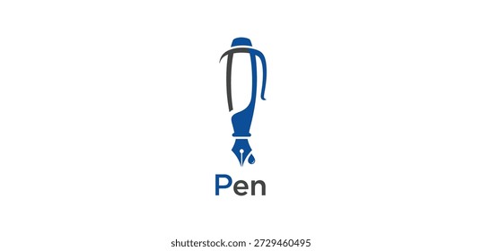 Black pen icon logo for publishing design