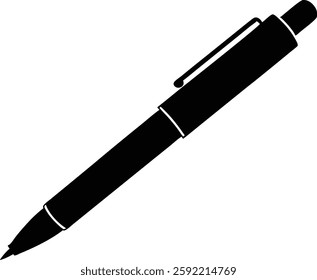 Black Pen icon. Pen Silhouette Vector Art, Ballpoint Pen icon silhouette vector. 