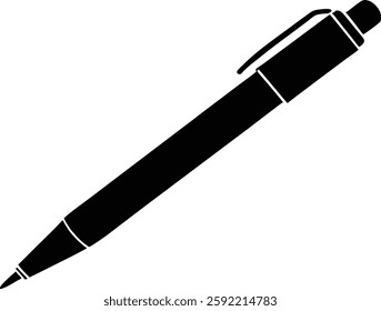 Black Pen icon. Pen Silhouette Vector Art, Ballpoint Pen icon silhouette vector. 