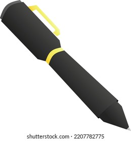 Schwarzer Stift, einzelne Vektorgrafik. Schwarzer Stift für Logo, Symbol, Zeichen, Symbol, Büro, Design oder Unternehmen