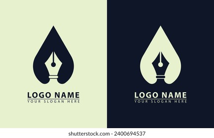 Black pen logo icon isolated. Pencil vector illustration. Sign of creativity. Creative idea symbol.