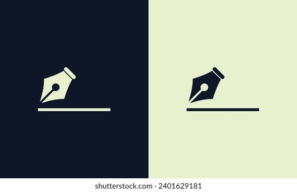 Black pen logo icon isolated. Pencil vector illustration. Sign of creativity. Creative idea symbol.