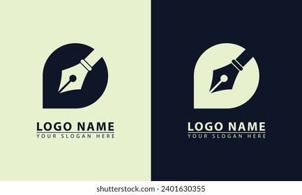 Black pen logo icon isolated. Pencil vector illustration. Sign of creativity. Creative idea symbol.