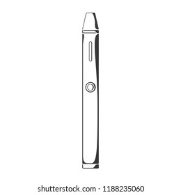 Black pen style vape mod with round button icon