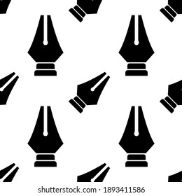 Black pen tool on white background, texture for design, seamless pattern, vector illustration