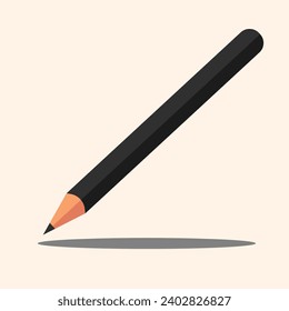 Black pencil for eyes. Realistic eyeliner with cap. Decorative cosmetic product - liner for beautiful makeup. Vector illustration isolated on white background.