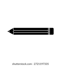Gráfico de lápiz negro con punto agudo y borrador sobre fondo blanco
