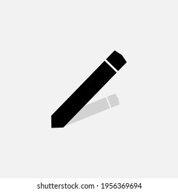 icono de lápiz negro con diseño plano. para plantillas, etiquetas o logotipos