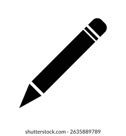 Icono de lápiz negro. Este icono de lápiz negro representa la escritura, el dibujo y la edición. 
