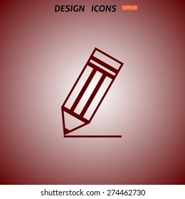 black pencil. icon. vector design