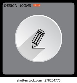 black pencil. icon. vector design