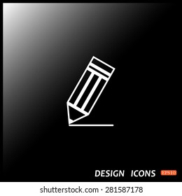 black pencil. icon. vector design