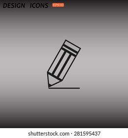 black pencil. icon. vector design