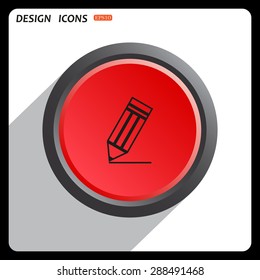 black pencil. icon. vector design