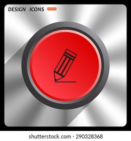 black pencil. icon. vector design