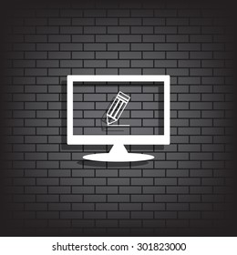 black pencil. icon. vector design