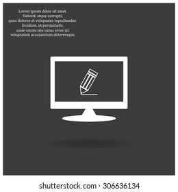 black pencil. icon. vector design