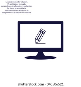 black pencil. icon. vector design