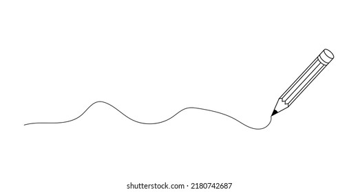 Black pencil line pattern. Icon signing symbol. Concept about writing, simply. Vector illustration.