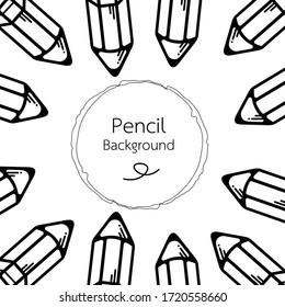 Black pencil line pattern on background white.