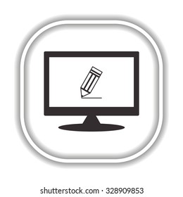 black pencil. Modern design flat style icon