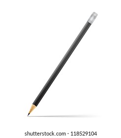 Black Pencil On White Background