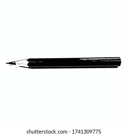Black pencil on white background with soft shadow. Vector illustration.