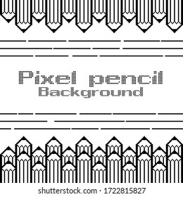 Black pencil pixel pattern on background white.