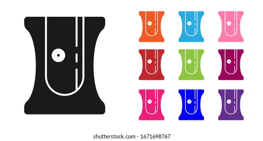 Icono de abrajo de lápiz negro aislado en fondo blanco. Establecer iconos coloridos.  Ilustración vectorial