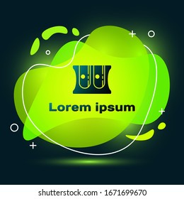 Black Pencil sharpener icon isolated on black background. Abstract banner with liquid shapes. Vector Illustration