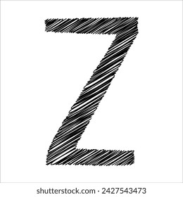 black Pencil sketch of the letter Z