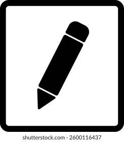 Black Pencil Symbol In Square
