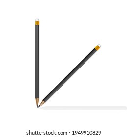 Black pencil vector and illustration