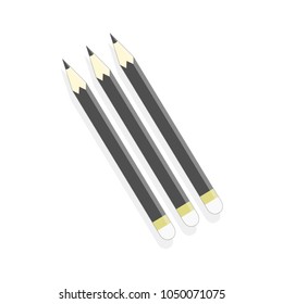black pencils object on white background, vector illustration