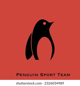 Black penguin vector logo. Penguin illustration.