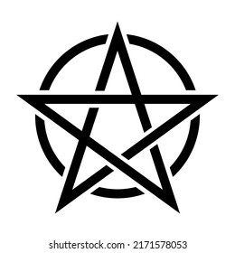 Black Pentacle Icon. Vector Illustration