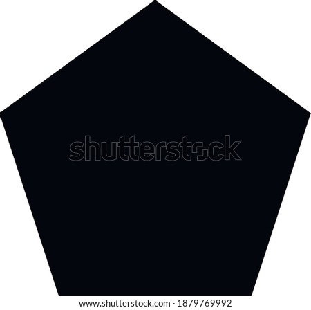 Black pentagon on the white background