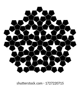 black pentagon pentagon pattern. vector