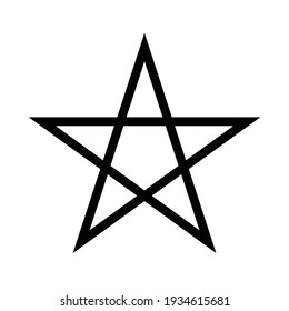 black pentagram basic simple shape isolated on white background