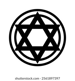 Black pentagram geometric line icon symbol