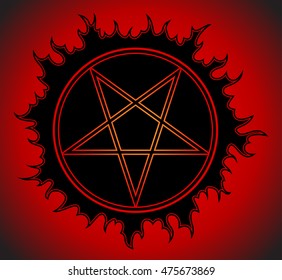 Black Pentagram icon. Star symbol. Vector Illustration