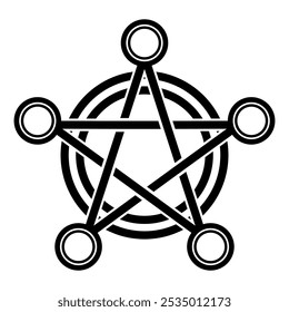 Black pentagram icon symbol vector