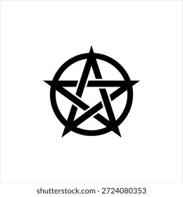 Black pentagram symbol on white background, representing mysticism and spirituality.