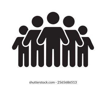 black people Community vector, Group of people icon vector, team of employees or person symbol. simple squad avatar for app, ui, website, design element 10 EPS.